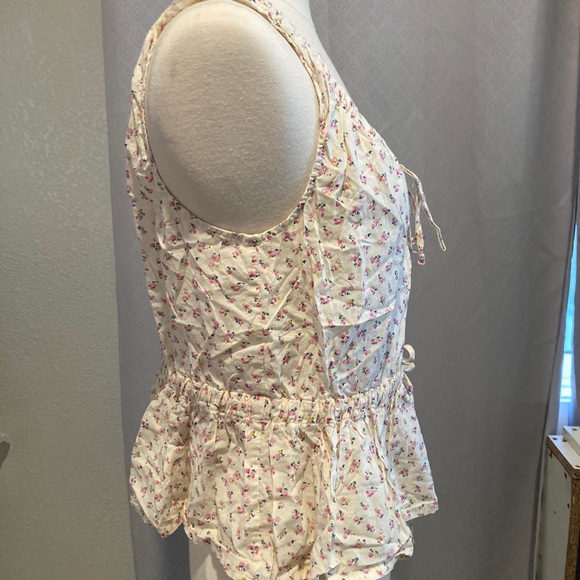 Madewell Shirred Drawstring Tank Top in Bright Buds Size M - Picture 7 of 7